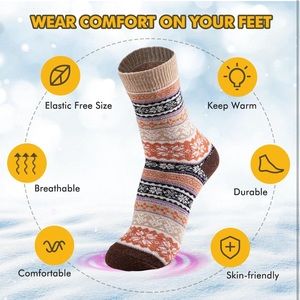 Premillow Wool Socks - Wool Socks for Women, Warm Women Socks Winter 5 Pack.
